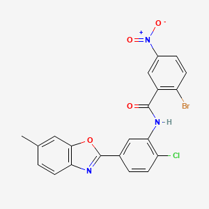 molecular formula C21H13BrClN3O4 B4945623 2-bromo-N-[2-chloro-5-(6-methyl-1,3-benzoxazol-2-yl)phenyl]-5-nitrobenzamide 