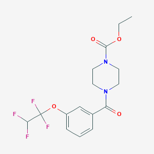 molecular formula C16H18F4N2O4 B494564 Ethyl 4-((3-(1,1,2,2-tetrafluoroethoxy)phenyl)carbonyl)piperazinecarboxylate CAS No. 497061-02-6