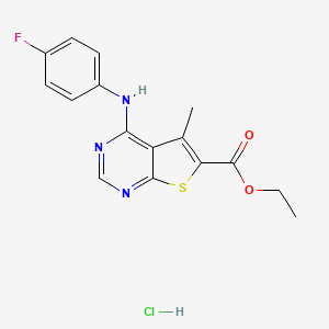 ethyl 4-[(4-fluorophenyl)amino]-5-methylthieno[2,3-d]pyrimidine-6-carboxylate hydrochloride