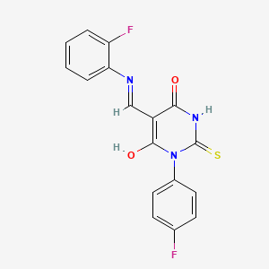 1-(4-fluorophenyl)-5-{[(2-fluorophenyl)amino]methylene}-2-thioxodihydro-4,6(1H,5H)-pyrimidinedione