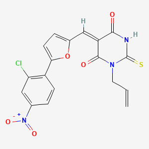 molecular formula C18H12ClN3O5S B4945669 1-allyl-5-{[5-(2-chloro-4-nitrophenyl)-2-furyl]methylene}-2-thioxodihydro-4,6(1H,5H)-pyrimidinedione 