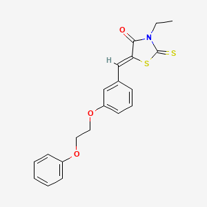 molecular formula C20H19NO3S2 B4945691 3-ethyl-5-[3-(2-phenoxyethoxy)benzylidene]-2-thioxo-1,3-thiazolidin-4-one 