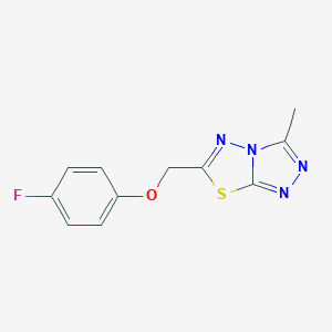 molecular formula C11H9FN4OS B494575 6-[(4-Fluorophenoxy)methyl]-3-methyl[1,2,4]triazolo[3,4-b][1,3,4]thiadiazole 