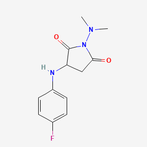 molecular formula C12H14FN3O2 B4945759 1-(dimethylamino)-3-[(4-fluorophenyl)amino]-2,5-pyrrolidinedione 