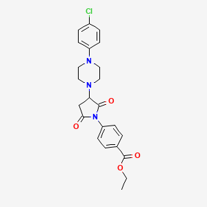 ethyl 4-{3-[4-(4-chlorophenyl)-1-piperazinyl]-2,5-dioxo-1-pyrrolidinyl}benzoate