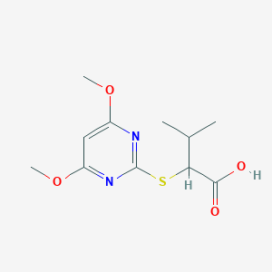 molecular formula C11H16N2O4S B494581 2-(4,6-Dimethoxypyrimidin-2-yl)sulfanyl-3-methylbutanoic acid 