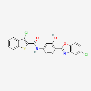 3-chloro-N-[4-(5-chloro-1,3-benzoxazol-2-yl)-3-hydroxyphenyl]-1-benzothiophene-2-carboxamide