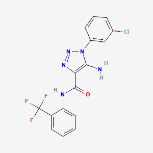 molecular formula C16H11ClF3N5O B4945833 5-amino-1-(3-chlorophenyl)-N-[2-(trifluoromethyl)phenyl]-1H-1,2,3-triazole-4-carboxamide 