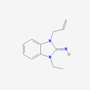 molecular formula C12H15N3 B494585 1-allyl-3-ethyl-1,3-dihydro-2H-benzimidazol-2-imine 