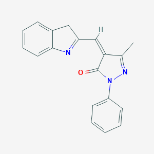 molecular formula C19H15N3O B494586 (4Z)-4-(3H-indol-2-ylmethylidene)-5-methyl-2-phenylpyrazol-3-one 