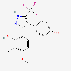 3-methoxy-6-[4-(4-methoxyphenyl)-5-(trifluoromethyl)-1H-pyrazol-3-yl]-2-methylphenol