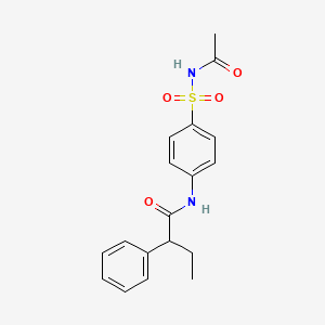 molecular formula C18H20N2O4S B4945896 N-{4-[(acetylamino)sulfonyl]phenyl}-2-phenylbutanamide 