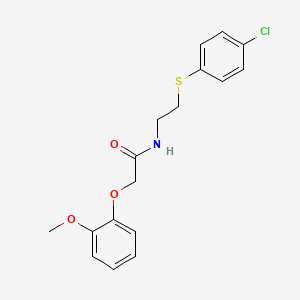 N-{2-[(4-chlorophenyl)thio]ethyl}-2-(2-methoxyphenoxy)acetamide