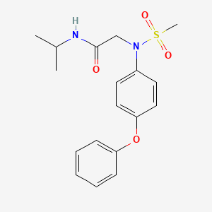 molecular formula C18H22N2O4S B4945959 N~1~-isopropyl-N~2~-(methylsulfonyl)-N~2~-(4-phenoxyphenyl)glycinamide 