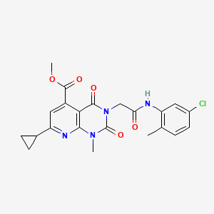 molecular formula C22H21ClN4O5 B4945967 methyl 3-{2-[(5-chloro-2-methylphenyl)amino]-2-oxoethyl}-7-cyclopropyl-1-methyl-2,4-dioxo-1,2,3,4-tetrahydropyrido[2,3-d]pyrimidine-5-carboxylate 