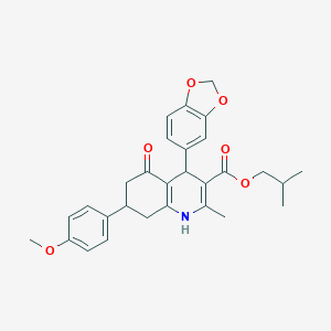 molecular formula C29H31NO6 B494597 2-methylpropyl 4-(1,3-benzodioxol-5-yl)-7-(4-methoxyphenyl)-2-methyl-5-oxo-4,6,7,8-tetrahydro-1H-quinoline-3-carboxylate CAS No. 5724-19-6