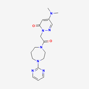 molecular formula C17H23N7O2 B4945977 5-(dimethylamino)-2-{2-oxo-2-[4-(2-pyrimidinyl)-1,4-diazepan-1-yl]ethyl}-3(2H)-pyridazinone 