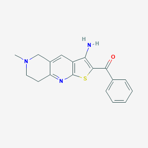 molecular formula C18H17N3OS B494598 (3-Amino-6-methyl-5,6,7,8-tetrahydrothieno[2,3-b][1,6]naphthyridin-2-yl)(phenyl)methanone CAS No. 329934-88-5