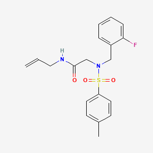 molecular formula C19H21FN2O3S B4945995 N~1~-allyl-N~2~-(2-fluorobenzyl)-N~2~-[(4-methylphenyl)sulfonyl]glycinamide 