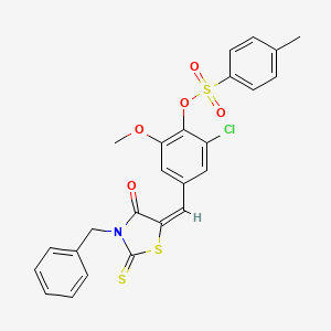 4-[(3-benzyl-4-oxo-2-thioxo-1,3-thiazolidin-5-ylidene)methyl]-2-chloro-6-methoxyphenyl 4-methylbenzenesulfonate