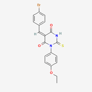 (5E)-5-[(4-bromophenyl)methylidene]-1-(4-ethoxyphenyl)-2-sulfanylidene-1,3-diazinane-4,6-dione