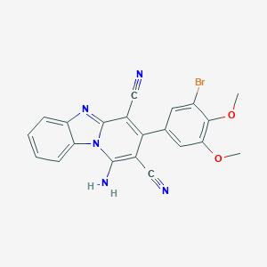 molecular formula C21H14BrN5O2 B494600 1-Amino-3-(3-bromo-4,5-dimethoxyphenyl)pyrido[1,2-a]benzimidazole-2,4-dicarbonitrile 