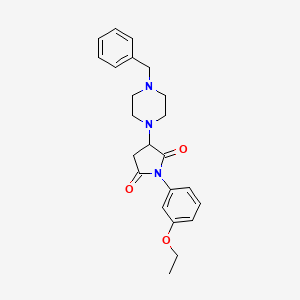 molecular formula C23H27N3O3 B4946016 3-(4-Benzylpiperazin-1-yl)-1-(3-ethoxyphenyl)pyrrolidine-2,5-dione 