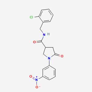 molecular formula C18H16ClN3O4 B4946023 N-(2-chlorobenzyl)-1-(3-nitrophenyl)-5-oxo-3-pyrrolidinecarboxamide 