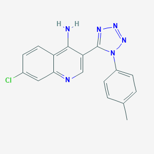 molecular formula C17H13ClN6 B494603 7-chloro-3-[1-(4-methylphenyl)-1H-tetraazol-5-yl]-4-quinolinamine 