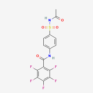 N-{4-[(acetylamino)sulfonyl]phenyl}-2,3,4,5,6-pentafluorobenzamide