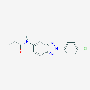 molecular formula C16H15ClN4O B494605 N-[2-(4-chlorophenyl)benzotriazol-5-yl]-2-methylpropanamide 
