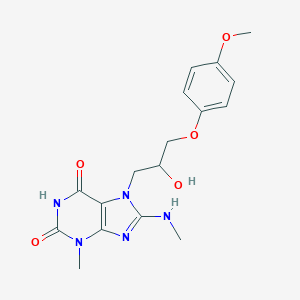 molecular formula C17H21N5O5 B494607 7-[2-Hydroxy-3-(4-methoxyphenoxy)propyl]-3-methyl-8-(methylamino)purine-2,6-dione 