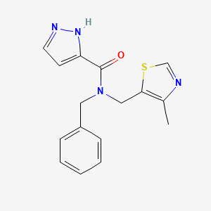 N-benzyl-N-[(4-methyl-1,3-thiazol-5-yl)methyl]-1H-pyrazole-3-carboxamide