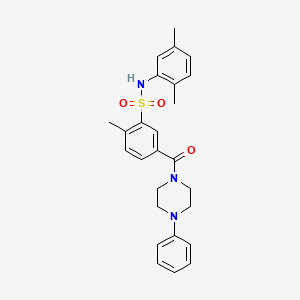 N-(2,5-dimethylphenyl)-2-methyl-5-[(4-phenyl-1-piperazinyl)carbonyl]benzenesulfonamide