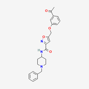 molecular formula C25H27N3O4 B4946099 5-[(3-acetylphenoxy)methyl]-N-(1-benzyl-4-piperidinyl)-3-isoxazolecarboxamide 