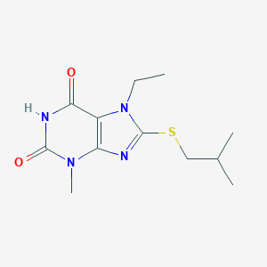 molecular formula C12H18N4O2S B494611 7-ethyl-3-methyl-8-[(2-methylpropyl)sulfanyl]-3,7-dihydro-1H-purine-2,6-dione CAS No. 303971-00-8
