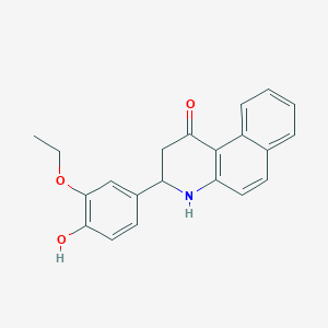 molecular formula C21H19NO3 B494612 3-(3-ethoxy-4-hydroxyphenyl)-3,4-dihydrobenzo[f]quinolin-1(2H)-one 