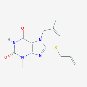 molecular formula C13H16N4O2S B494613 3-Methyl-7-(2-methylprop-2-enyl)-8-prop-2-enylsulfanylpurine-2,6-dione CAS No. 491614-94-9