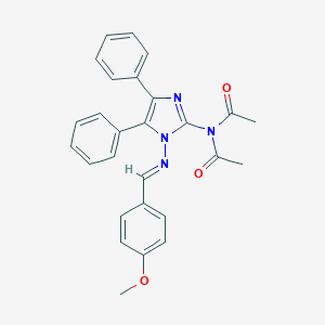 molecular formula C27H24N4O3 B494622 N-acetyl-N-{1-[(4-methoxybenzylidene)amino]-4,5-diphenyl-1H-imidazol-2-yl}acetamide CAS No. 319429-19-1