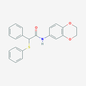 molecular formula C22H19NO3S B4946221 N-(2,3-dihydro-1,4-benzodioxin-6-yl)-2-phenyl-2-(phenylthio)acetamide 