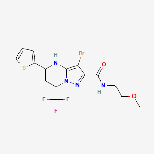 3-bromo-N-(2-methoxyethyl)-5-(2-thienyl)-7-(trifluoromethyl)-4,5,6,7-tetrahydropyrazolo[1,5-a]pyrimidine-2-carboxamide