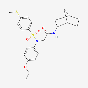 molecular formula C24H30N2O4S2 B4946271 N~1~-bicyclo[2.2.1]hept-2-yl-N~2~-(4-ethoxyphenyl)-N~2~-{[4-(methylthio)phenyl]sulfonyl}glycinamide 