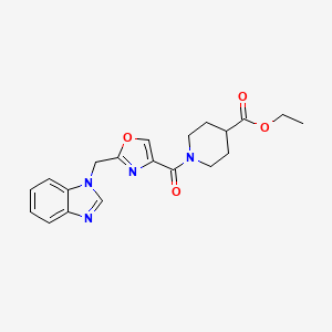 ethyl 1-{[2-(1H-benzimidazol-1-ylmethyl)-1,3-oxazol-4-yl]carbonyl}-4-piperidinecarboxylate