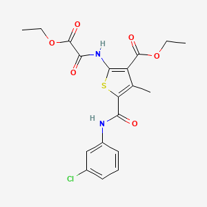 molecular formula C19H19ClN2O6S B4946334 ethyl 5-{[(3-chlorophenyl)amino]carbonyl}-2-{[ethoxy(oxo)acetyl]amino}-4-methyl-3-thiophenecarboxylate 