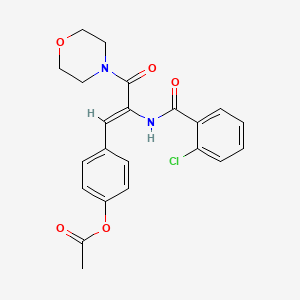 molecular formula C22H21ClN2O5 B4946371 4-[2-[(2-chlorobenzoyl)amino]-3-(4-morpholinyl)-3-oxo-1-propen-1-yl]phenyl acetate 