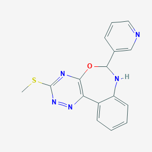 molecular formula C16H13N5OS B494640 3-Methylsulfanyl-6-pyridin-3-yl-6,7-dihydro-[1,2,4]triazino[5,6-d][3,1]benzoxazepine 