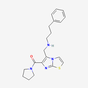 molecular formula C20H24N4OS B4946408 (3-phenylpropyl){[6-(1-pyrrolidinylcarbonyl)imidazo[2,1-b][1,3]thiazol-5-yl]methyl}amine 