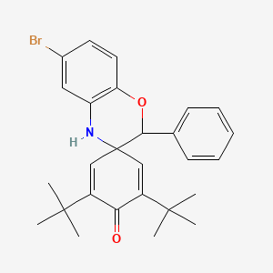 molecular formula C27H30BrNO2 B4946435 6-BROMO-3',5'-DI-TERT-BUTYL-2-PHENYL-2,4-DIHYDROSPIRO[1,4-BENZOXAZINE-3,1'-CYCLOHEXANE]-2',5'-DIEN-4'-ONE 