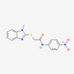 molecular formula C16H14N4O3S B4946437 2-[(1-methyl-1H-benzimidazol-2-yl)thio]-N-(4-nitrophenyl)acetamide 