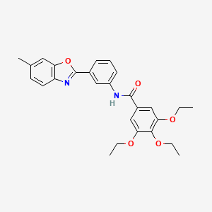 molecular formula C27H28N2O5 B4946444 3,4,5-triethoxy-N-[3-(6-methyl-1,3-benzoxazol-2-yl)phenyl]benzamide 